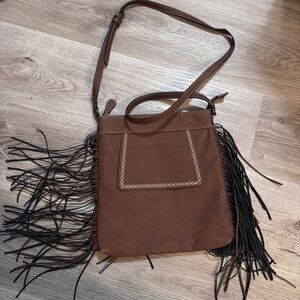 Cato Tassel Fringe Western Purse Bag Crossbody Brown